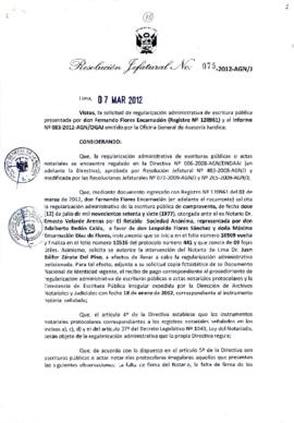 Resolución Jefatural N° 075-2012-AGN/J