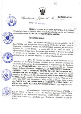Resolución Jefatural N° 322-2003-AGN/J