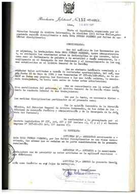 Resolución Jefatural N° 152-1985/AGN/J