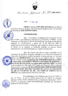 Resolución Jefatural N° 009-2005-AGN/J