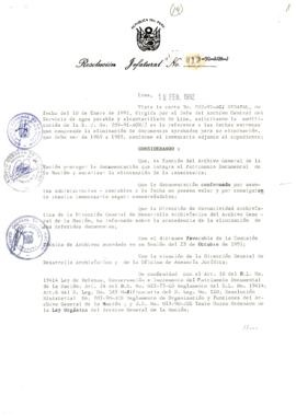 Resolución Jefatural N° 019-1992/AGN/J
