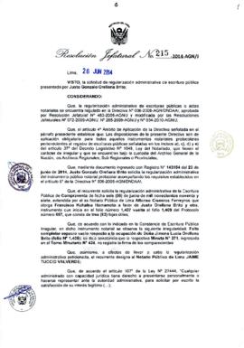 Resolución Jefatural N° 215-2014-AGN/J