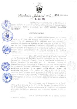 Resolución Jefatural N° 030-2000/AGN/J