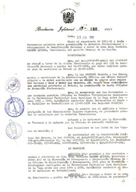 Resolución Jefatural N° 190-1991/AGN/J
