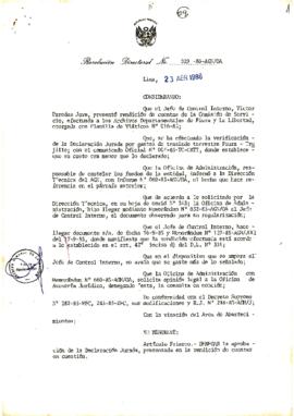 Resolución Directoral N° 29-86-AGN/OA