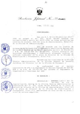 Resolución Jefatural N° 099-1993/AGN/J