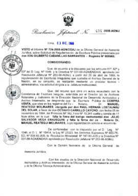 Resolución Jefatural N° 494-2008-AGN/J
