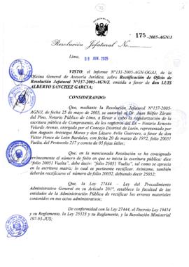 Resolución Jefatural N° 175-2005-AGN/J