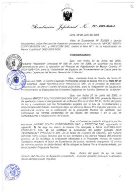 Resolución Jefatural N° 207-2005-AGN/J