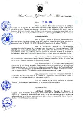 Resolución Jefatural N° 229-2006-AGN/J