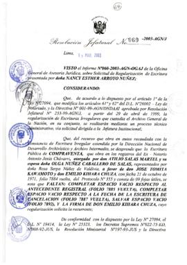 Resolución Jefatural N° 069-2003-AGN/J