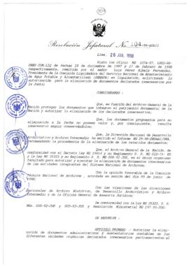 Resolución Jefatural N° 104-1998/AGN/J