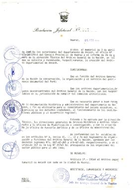 Resolución Jefatural N° 007-1988/AGN/J