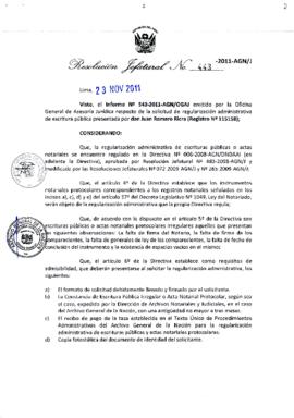 Resolución Jefatural N° 443-2011-AGN/J