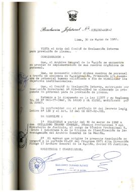Resolución Jefatural N° 039-1982/AGN/J