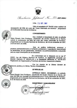 Resolución Jefatural N° 453-2007-AGN/J