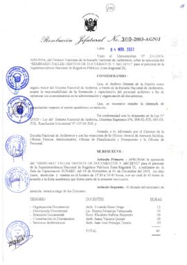 Resolución Jefatural N° 300-2003-AGN/J