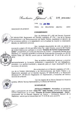 Resolución Jefatural N° 298-2010-AGN/J