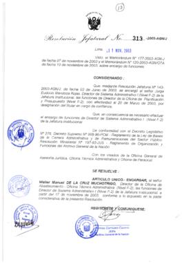 Resolución Jefatural N° 313-2003-AGN/J