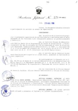 Resolución Jefatural N° 176-1996/AGN/J
