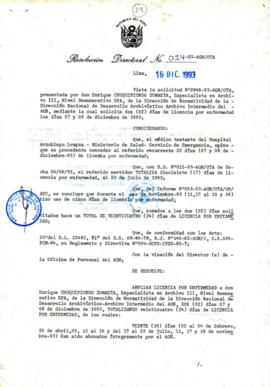 Resolución Directoral N° 024-93-AGN/OTA