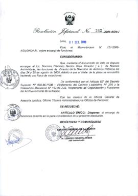 Resolución Jefatural N° 392-2009-AGN/J