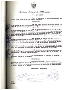 Resolución Jefatural N° 019-1983/AGN/J
