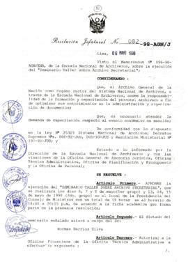 Resolución Jefatural N° 082-1998/AGN/J