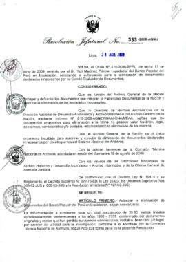 Resolución Jefatural N° 333-2008-AGN/J