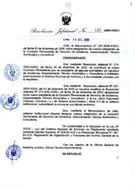 Resolución Jefatural N° 429-2006-AGN/J