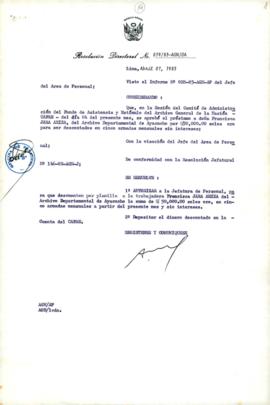 Resolución Directoral N° 019/83-AGN/OA