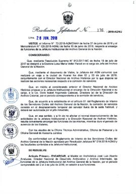 Resolución Jefatural N° 136-2018-AGN/J