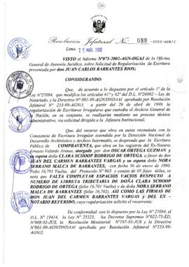 Resolución Jefatural N° 088-2002/AGN/J
