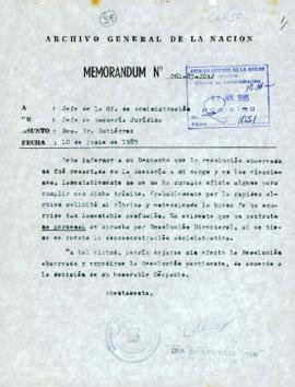 MEMORANDUM 061-85-JOAJ
