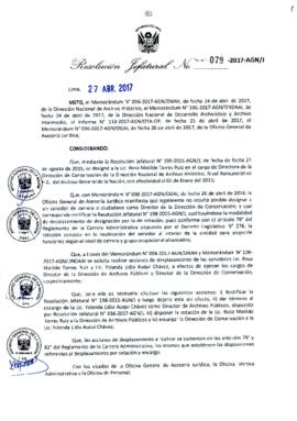 Resolución Jefatural N° 079-2017-AGN/J