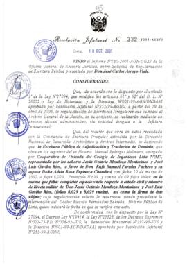Resolución Jefatural N° 332-2001/AGN/J