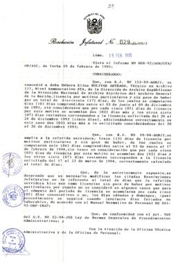 Resolución Jefatural N° 029-1995/AGN/J