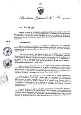 Resolución Jefatural N° 142-2016-AGN/J