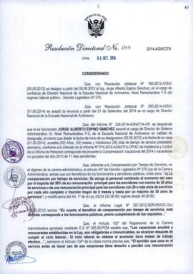 Resolución Directoral N° 033-2014-AGN/OTA
