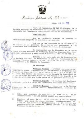 Resolución Jefatural N° 110-1995/AGN/J