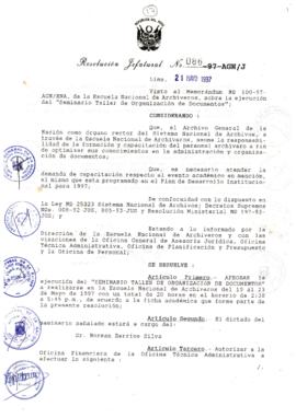 Resolución Jefatural N° 086-1997/AGN/J