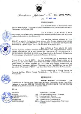 Resolución Jefatural N° 253-2006-AGN/J