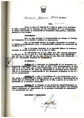 Resolución Jefatural N° 094-1984/AGN/J