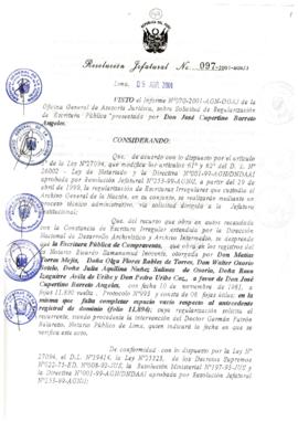 Resolución Jefatural N°097-2001/AGN/J