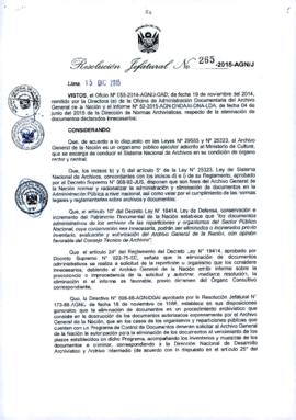 Resolución Jefatural N° 265-2015-AGN/J
