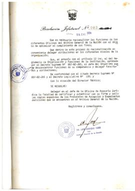Resolución Jefatural N° 003-1984/AGN/J