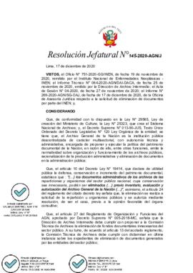 Resolución Jefatural N° 145-2020-AGN/J