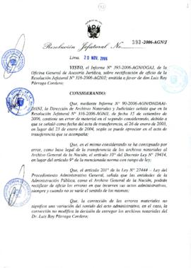 Resolución Jefatural N° 393-2006-AGN/J