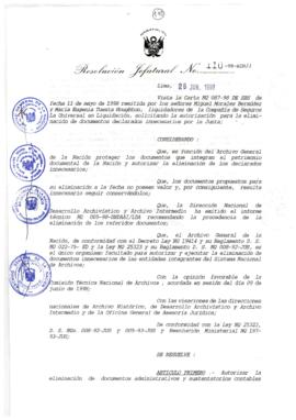 Resolución Jefatural N° 110-1998/AGN/J