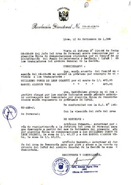 Resolución Directoral N° 96-86-AGN/OA